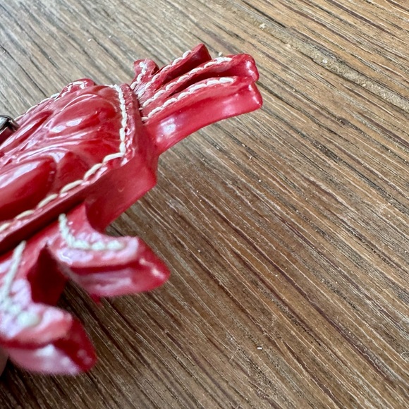 Coach Vintage Red Patent Leather Crab Key Fob - Picture 10 of 11